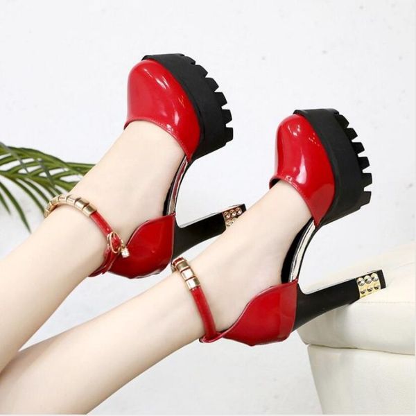 2020 spring sky-high heels red women square heel platform pumps europea stage show shoes woman buckle round toes female sandals, Black
2020 spring sky-high heels red women square heel platform pumps europea stage show shoes woman buckle round toes female sandals, Black