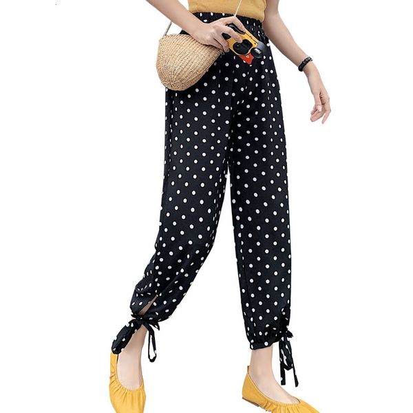 high waist women's pants casual polka dot loose chiffon pants black high waist bow tie leg trousers spring pencil female, Black;white
high waist women's pants casual polka dot loose chiffon pants black high waist bow tie leg trousers spring pencil female, Black;white