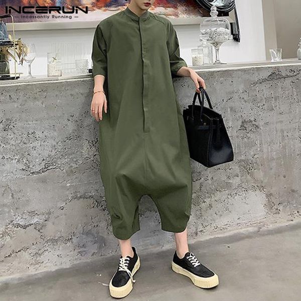 streetwear men jumpsuit half sleeve loose solid joggers overalls 2020 casual stylish romper men button drop-crotch pants incerun, Black
streetwear men jumpsuit half sleeve loose solid joggers overalls 2020 casual stylish romper men button drop-crotch pants incerun, Black