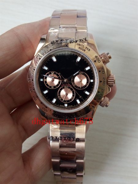 luxury men watch 40mm sapphire 116505 18k rose gold black dial mechanical automatic no chronograph mens wristwatches man's master watch, Slivery;brown
luxury men watch 40mm sapphire 116505 18k rose gold black dial mechanical automatic no chronograph mens wristwatches man's master watch, Slivery;brown