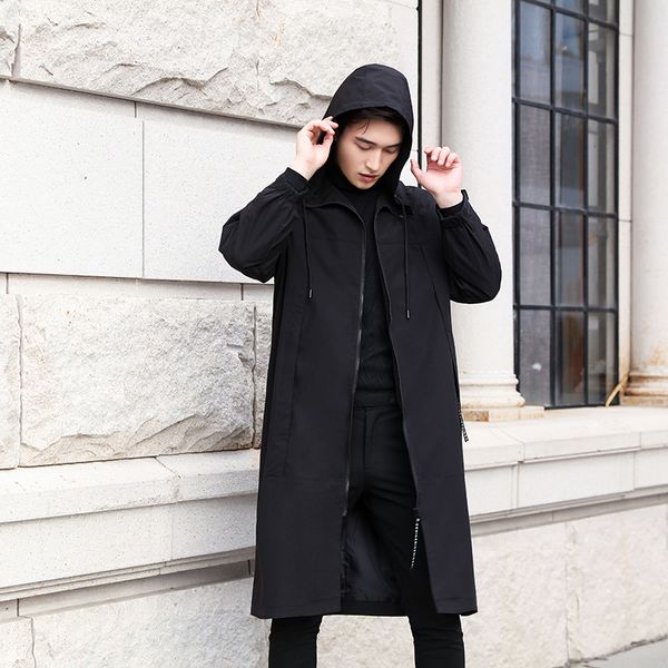 trench homme 2019 autumn new style trench coat men loose hoodie long coat cool zipper long jacket men, Tan;black
trench homme 2019 autumn new style trench coat men loose hoodie long coat cool zipper long jacket men, Tan;black