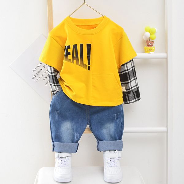 boys and girls letter printing block two sets of spring and autumn new round neck pullover sweater long sleeve jeans two, White
boys and girls letter printing block two sets of spring and autumn new round neck pullover sweater long sleeve jeans two, White