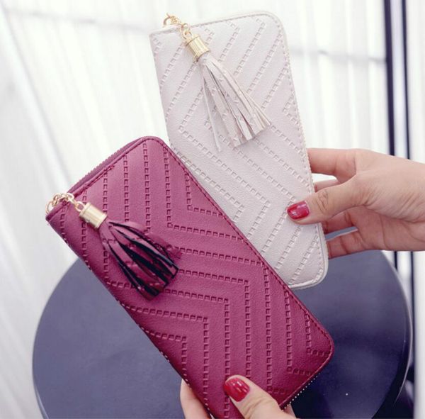 designer women wallet sewing thread pu face long style lady zipper tassel wallet handbag fashion tassel zipper style lady portable wallets/8, Red;black
designer women wallet sewing thread pu face long style lady zipper tassel wallet handbag fashion tassel zipper style lady portable wallets/8, Red;black
