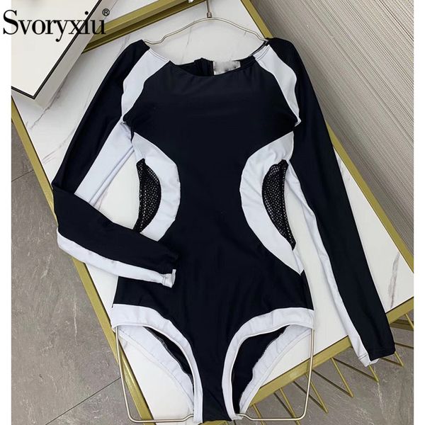 svoryxiu 2020 runway summer long sleeve bikini swimwear women's mesh transparent waist casual holiday swimwear female, Black;white
svoryxiu 2020 runway summer long sleeve bikini swimwear women's mesh transparent waist casual holiday swimwear female, Black;white