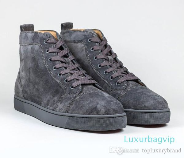 2019 navy grey suede spiked red sole shoes italy fashion men's flat red bottom high sneaker signature spikes laces-up wholesale cheap, Black
2019 navy grey suede spiked red sole shoes italy fashion men's flat red bottom high sneaker signature spikes laces-up wholesale cheap, Black