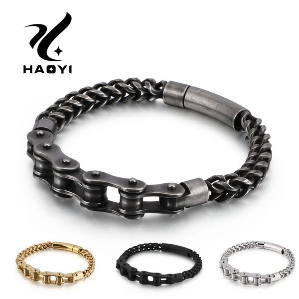 haoyi stainless steel bicycle chain twist bracelet fashion locomotive boy metal bracelet for men retro gift jewelry, Black
haoyi stainless steel bicycle chain twist bracelet fashion locomotive boy metal bracelet for men retro gift jewelry, Black