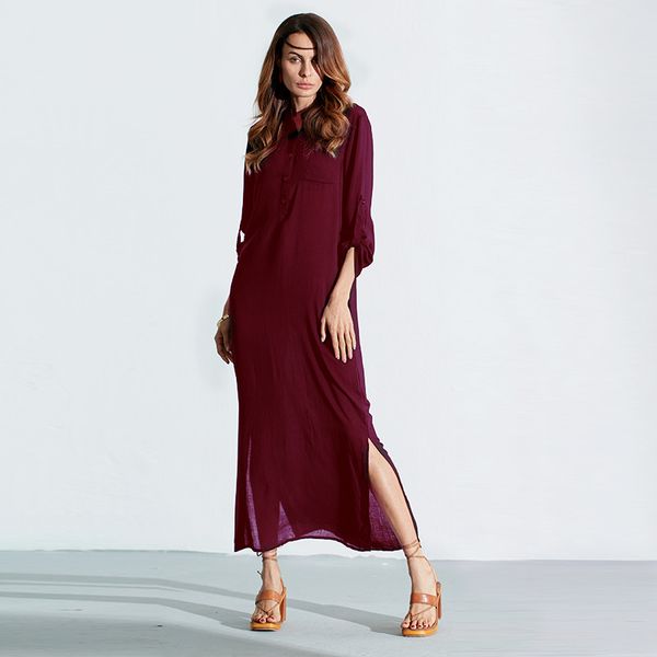 fashion vestidos autumn women casual dress long sleeve deep v neck linen split solid long maxi dress plus size, White;black
fashion vestidos autumn women casual dress long sleeve deep v neck linen split solid long maxi dress plus size, White;black
