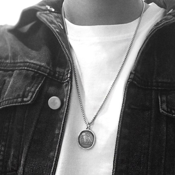 medallion rottweiler necklace dog breed rescue pendant pet lover coin jewelry memorial gift, Silver
medallion rottweiler necklace dog breed rescue pendant pet lover coin jewelry memorial gift, Silver
