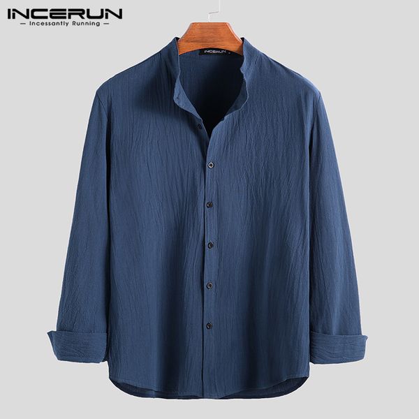 vintage men shirt solid stand collar cotton linen camisa 2019 streetwear long sleeve chic brand casual shirts dress men incerun, White;black
vintage men shirt solid stand collar cotton linen camisa 2019 streetwear long sleeve chic brand casual shirts dress men incerun, White;black