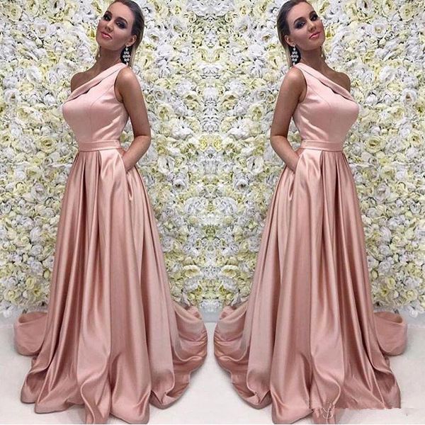 rose gold long prom dress elegant one shoulder sleeveless a line floor length satin evening dresses bridesmaid formal gown with pocket, Black;red
rose gold long prom dress elegant one shoulder sleeveless a line floor length satin evening dresses bridesmaid formal gown with pocket, Black;red