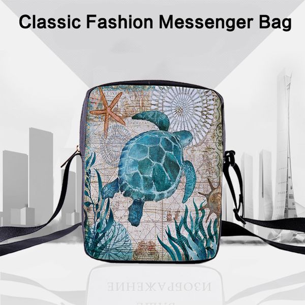 crowdale women crossbody bags marine life printing for kids girls casual mini female children messenger bags bolsos mujer