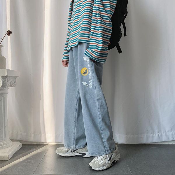 men's jeans 2021 baggy homme cargo pocket loose straight pants fashion trend casual wide leg light blue trousers
men's jeans 2021 baggy homme cargo pocket loose straight pants fashion trend casual wide leg light blue trousers