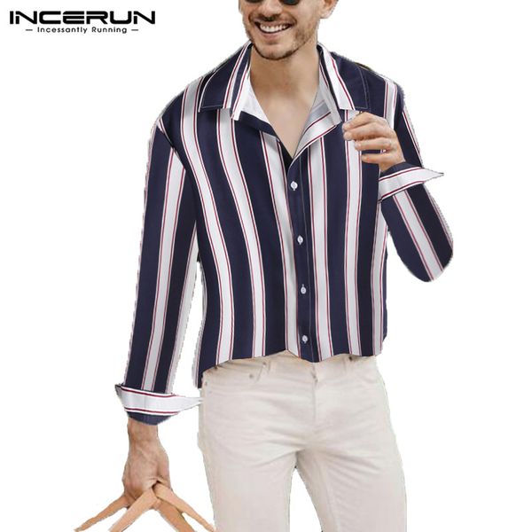 incerun autumn shirt men long sleeve striped button cool lapel neck camisa masculina fashion chic business basic shirts men 2019, White;black
incerun autumn shirt men long sleeve striped button cool lapel neck camisa masculina fashion chic business basic shirts men 2019, White;black
