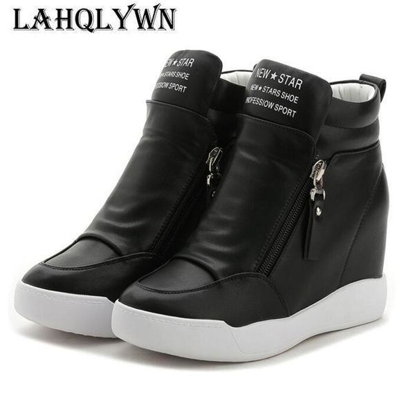 spring autumn platform wedge heel boots women shoes with increased platform sole female fashion casual zip botas c082, Black
spring autumn platform wedge heel boots women shoes with increased platform sole female fashion casual zip botas c082, Black