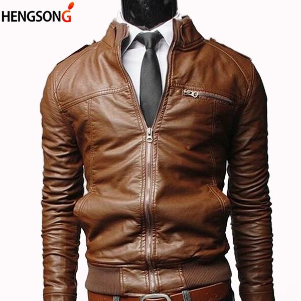 new motorcycle leather jackets man outerwear men leather coat male slim casual coats with zipper stand collar jackets, Black
new motorcycle leather jackets man outerwear men leather coat male slim casual coats with zipper stand collar jackets, Black