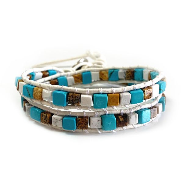 multi-layer square natural stone 2 strands wrap bracelets vintage weaving bead bracelet, Golden;silver
multi-layer square natural stone 2 strands wrap bracelets vintage weaving bead bracelet, Golden;silver