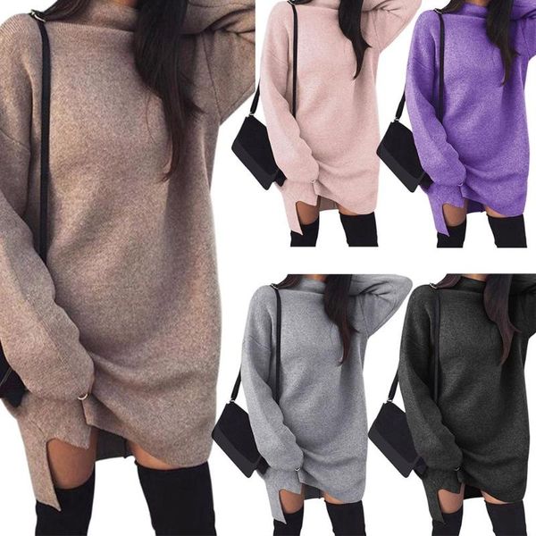 solid color loose knitted sweater dress women high neck long sleeve dresses, White;black
solid color loose knitted sweater dress women high neck long sleeve dresses, White;black