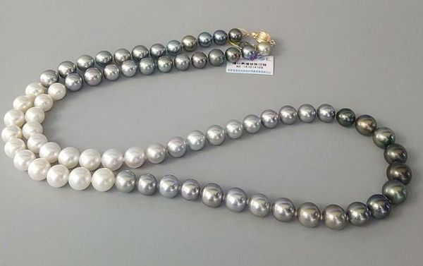 real fine pearls beaded necklaces jewelry 18" 8-9mm natural south sea whitegray black round pearl necklace, Silver
real fine pearls beaded necklaces jewelry 18" 8-9mm natural south sea whitegray black round pearl necklace, Silver