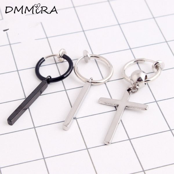 fashion men punk male hoop pendientes black silver stainless steel cross a word pole non-piercing hoop huggie earrings jewelry, Golden
fashion men punk male hoop pendientes black silver stainless steel cross a word pole non-piercing hoop huggie earrings jewelry, Golden