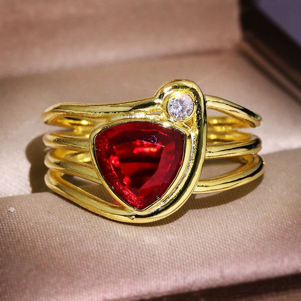 rongxing classic triangle red crystal zircon geometric rings for women wedding retro yellow gold filled january birthstone ring, Slivery;golden
rongxing classic triangle red crystal zircon geometric rings for women wedding retro yellow gold filled january birthstone ring, Slivery;golden