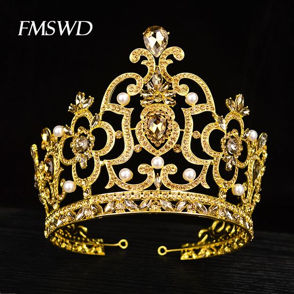 new vintage gold color luxury rhinestone big tiara bride wedding queen lager royal crown tiaras hair jewelry hair accessories, Golden;white
new vintage gold color luxury rhinestone big tiara bride wedding queen lager royal crown tiaras hair jewelry hair accessories, Golden;white