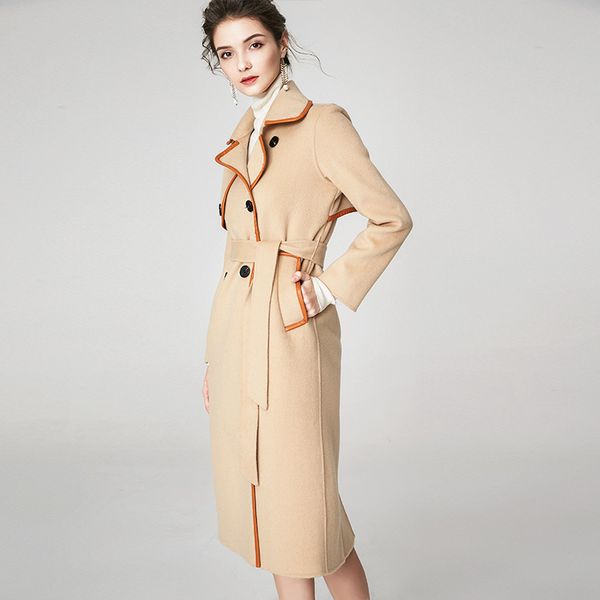 winter woman coats double-faced cashmere coat 2019 new solid color was thin woolen coat 100% wool female jacket, Black
winter woman coats double-faced cashmere coat 2019 new solid color was thin woolen coat 100% wool female jacket, Black