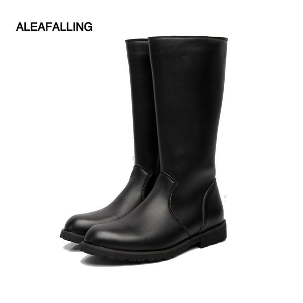 aleafalling men's classical ankle low heel boots zip leather boy's boots platform autumn winter men mbt02, Black
aleafalling men's classical ankle low heel boots zip leather boy's boots platform autumn winter men mbt02, Black