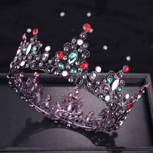 diezi baroque multicolor black crystal tiara crowns for bridal diadem queen crown for wedding bride headband hair accessories, White;golden
diezi baroque multicolor black crystal tiara crowns for bridal diadem queen crown for wedding bride headband hair accessories, White;golden