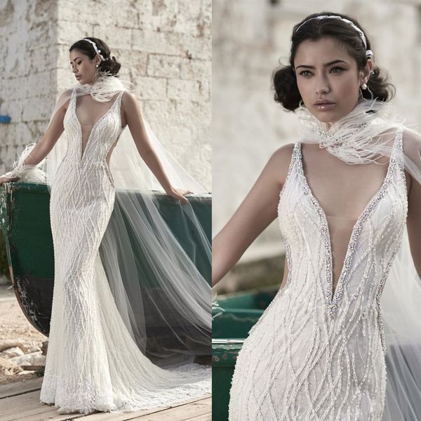 gorgeous mermaid wedding dresses with wrap cape v neck lace beads feather beach wedding dress bridal gowns trumpet robes de mariée, White
gorgeous mermaid wedding dresses with wrap cape v neck lace beads feather beach wedding dress bridal gowns trumpet robes de mariée, White