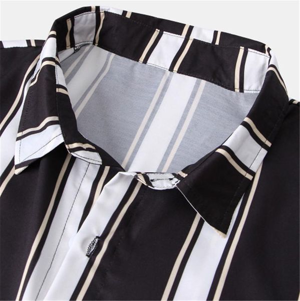mens clothes striped print designer mens shirts natural color casual shirts short sleeve lapel neck fashion shirts, White;black
mens clothes striped print designer mens shirts natural color casual shirts short sleeve lapel neck fashion shirts, White;black