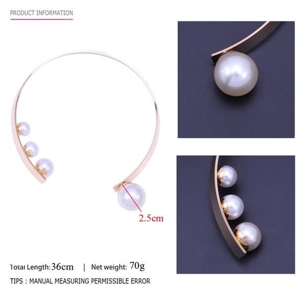 2019 new fashion simple style korean exaggerated pearl gold modern collar clavicle chain female necklace party gifts, Golden;silver
2019 new fashion simple style korean exaggerated pearl gold modern collar clavicle chain female necklace party gifts, Golden;silver