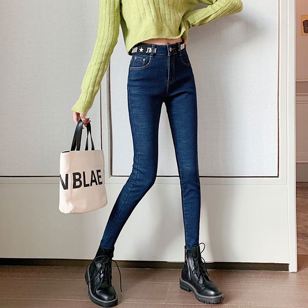 make spot show thin black jeans in the fall and winter of female trousers new foot thickening and cloth with soft nap of tall wa, Blue
make spot show thin black jeans in the fall and winter of female trousers new foot thickening and cloth with soft nap of tall wa, Blue