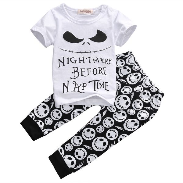 2pcs set newborn toddler kids baby boys clothes set skull outfits clothes t-shirt + pants 2pcs clothing, White
2pcs set newborn toddler kids baby boys clothes set skull outfits clothes t-shirt + pants 2pcs clothing, White