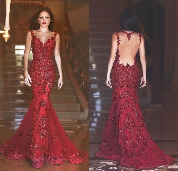burgundy mermaid long prom dresses spaghetti straps tulle lace applique floor length formal party wear formal evening dresses bm0645, Black 
burgundy mermaid long prom dresses spaghetti straps tulle lace applique floor length formal party wear formal evening dresses bm0645, Black