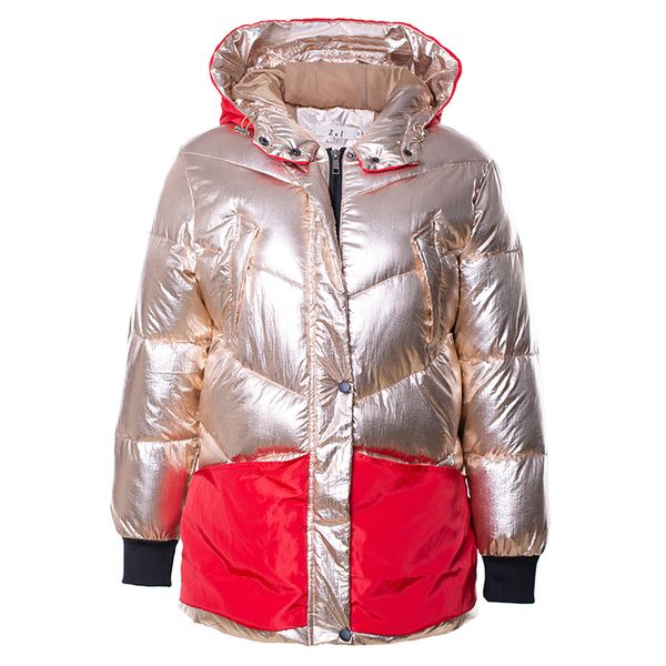 glossy splice contrast color women's winter jacket hooded coat women jacket button outerwear coats and jackets women, Black
glossy splice contrast color women's winter jacket hooded coat women jacket button outerwear coats and jackets women, Black