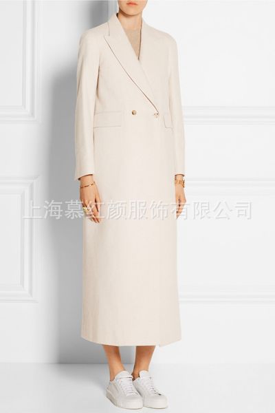 white solid womens long coats 2019 winter wide-waisted long wool blend coat and jacket warm elegant ladies coats, Black