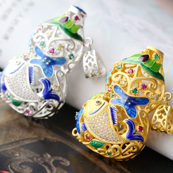 retro thai silver wholesale s925 sterling silver pendant cloisonne openwork pattern big gourd female pendant
retro thai silver wholesale s925 sterling silver pendant cloisonne openwork pattern big gourd female pendant