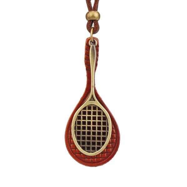 new retro leather long sporting jewelry racket alloy pendant sweater necklace cowhide necklace wholesale, Silver
new retro leather long sporting jewelry racket alloy pendant sweater necklace cowhide necklace wholesale, Silver