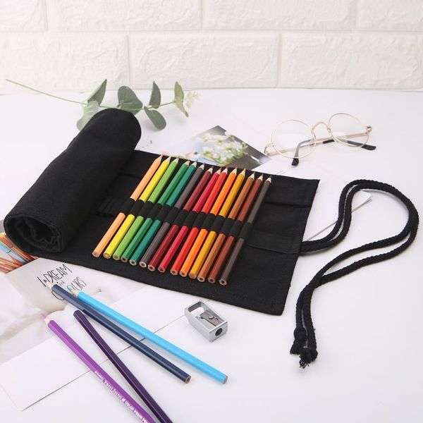 black color school pencil case roller 12/24/36/48/72 holes canvas roll up makeup canvas pen bag for girls boys stationery
black color school pencil case roller 12/24/36/48/72 holes canvas roll up makeup canvas pen bag for girls boys stationery