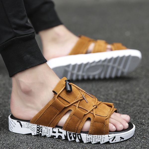 thick soled beach outside men's slippers geometric mixed colors summer slides cross-tied shallow men shoes, Black
thick soled beach outside men's slippers geometric mixed colors summer slides cross-tied shallow men shoes, Black