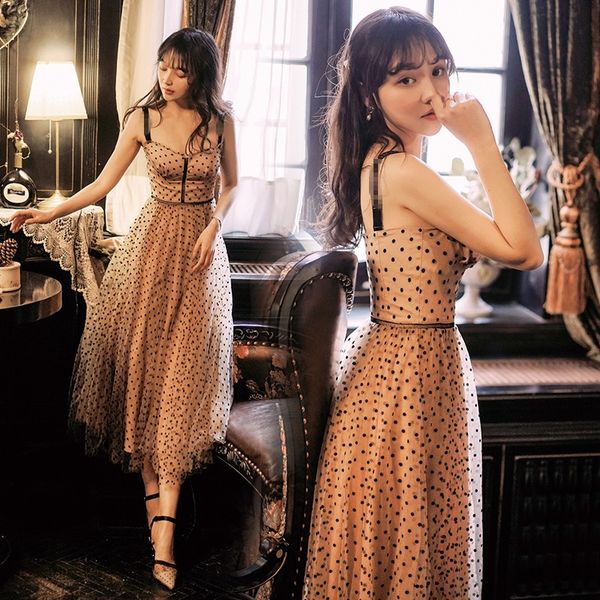 dress summer 2020 new retro ruffles slash neck letter diamond elastic strap women's dress slim hollow dot mesh dresses vestido, Black;gray
dress summer 2020 new retro ruffles slash neck letter diamond elastic strap women's dress slim hollow dot mesh dresses vestido, Black;gray