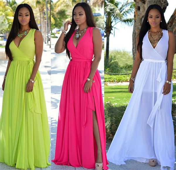 summer fashion designer dresses beach split large size deep v neck chiffon dress ladies causal clothing, Black;gray
summer fashion designer dresses beach split large size deep v neck chiffon dress ladies causal clothing, Black;gray