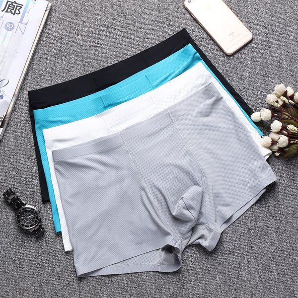 cotton style one-piece seamless breathable boxer shorts men's mesh quick-drying nylon ice silk underwear wholesale, Black;white
cotton style one-piece seamless breathable boxer shorts men's mesh quick-drying nylon ice silk underwear wholesale, Black;white