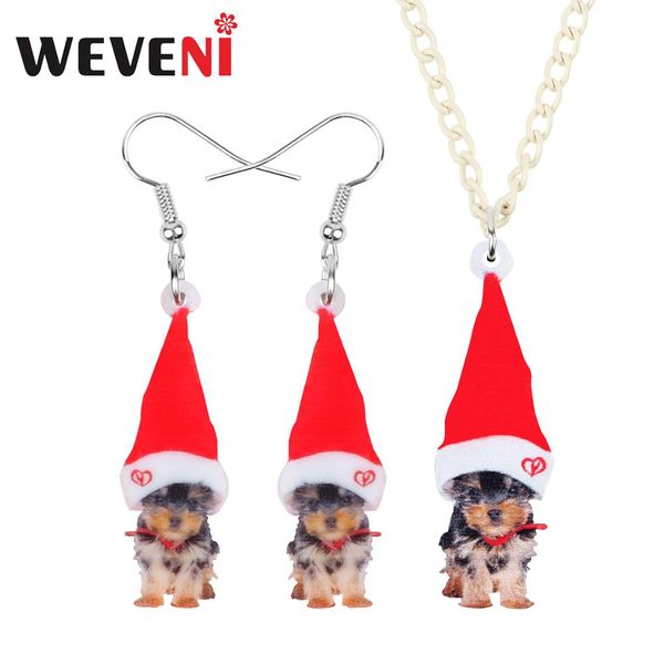 weveni acrylic christmas hat yorkshire yorkie dog jewelry set necklace earrings animal jewelry women girls teens decoration gift, Silver
weveni acrylic christmas hat yorkshire yorkie dog jewelry set necklace earrings animal jewelry women girls teens decoration gift, Silver
