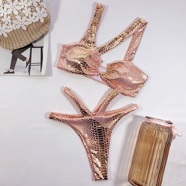 women's swimwear 2021 snake print shiny thong bikini female swimsuit women brazilian set asymmetric bather bathing suit swim, White;black
women's swimwear 2021 snake print shiny thong bikini female swimsuit women brazilian set asymmetric bather bathing suit swim, White;black