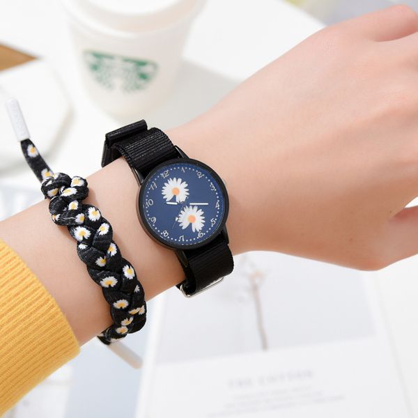 korean fashion daisy canvas lover's watch 2020 summer new men women sweet flower bangle trendy girlfriend wristwatch wholesale, Black
korean fashion daisy canvas lover's watch 2020 summer new men women sweet flower bangle trendy girlfriend wristwatch wholesale, Black