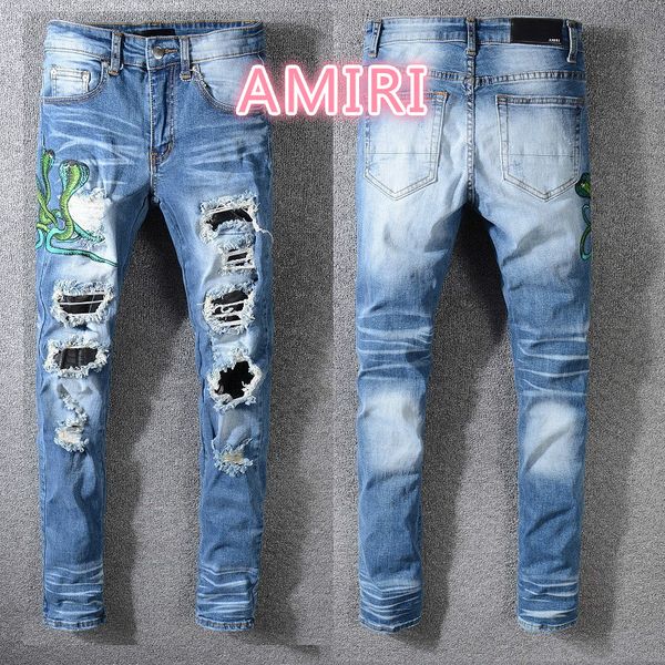 2020 дизайнер street tide AMIR Amiri High Street tide jeans хип-хоп европейские и американские брюки выстиранные синие джинсы вышитые гадюкой # 561
2020 дизайнер street tide AMIR Amiri High Street tide jeans хип-хоп европейские и американские брюки выстиранные синие джинсы вышитые гадюкой # 561