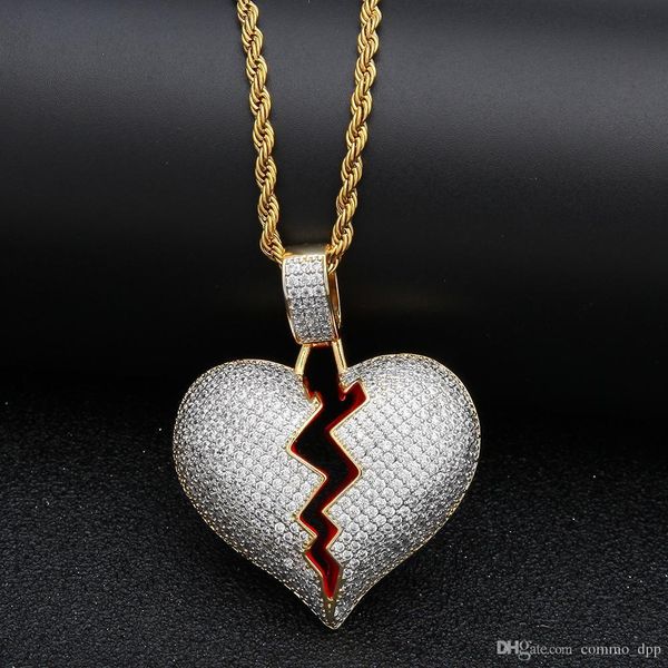 iced out cz broken love heart pendant necklaces bling cubic zirconia gold silver charm twisted chain for women men rapper hip hop jewelry
iced out cz broken love heart pendant necklaces bling cubic zirconia gold silver charm twisted chain for women men rapper hip hop jewelry