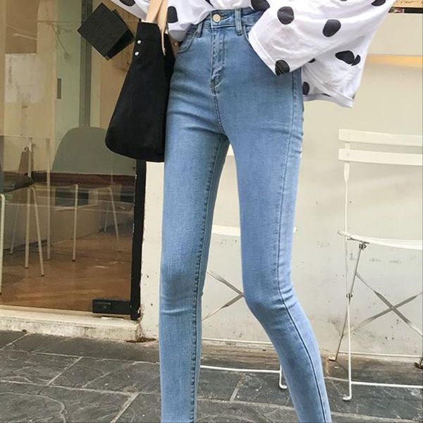 women's casual slim ankle-length denim jeans 90% cotton high-waist jeans skinny hole pencil pants 2019 summer new clothing, Blue
women's casual slim ankle-length denim jeans 90% cotton high-waist jeans skinny hole pencil pants 2019 summer new clothing, Blue
