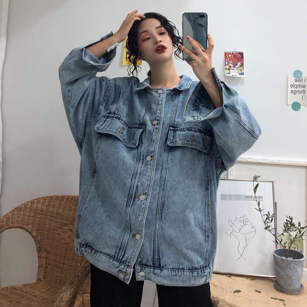 2019 new spring autumn women denim jacket korean harajuku style loose jacket wild retro casual denim w116, Black;brown
2019 new spring autumn women denim jacket korean harajuku style loose jacket wild retro casual denim w116, Black;brown